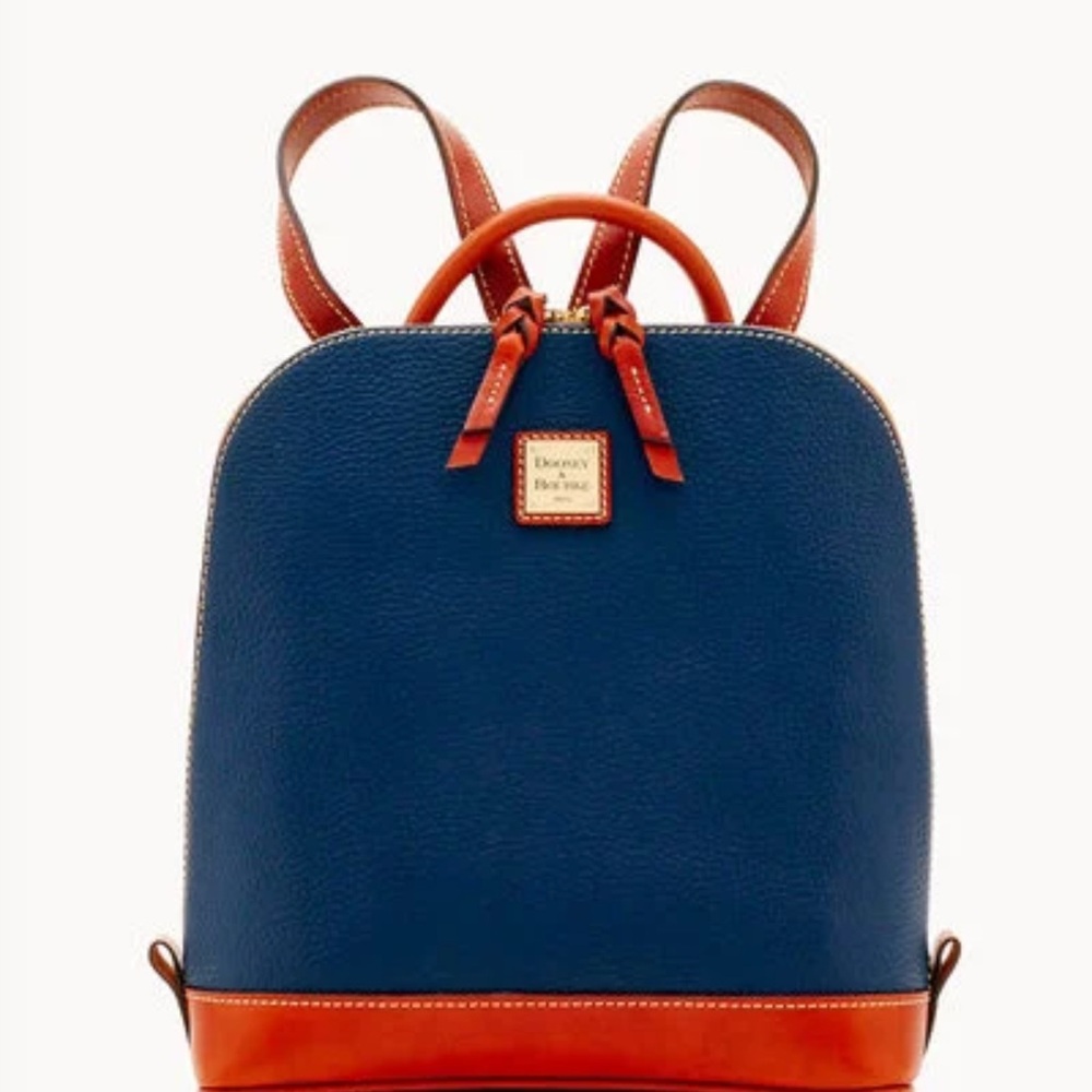 Dooney & Bourke Blue and Tan Backpack with Structured Silhouette. Mint condition